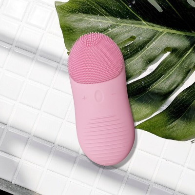 Electric Facial Cleansing Brush, Silicone Face Brush Vibrating Waterproof Cleansing System with Wireless Charging Base